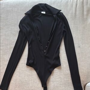 Aritzia Black Long Sleeve Bodysuit